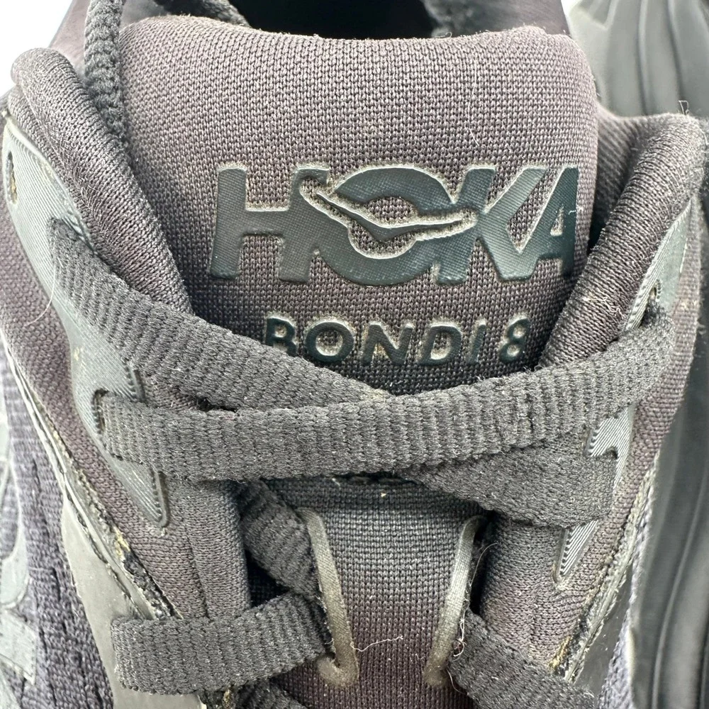 Hoka Bondi 8 Mens 9 4E Extra Wide Triple Black Running Shoes 1127956